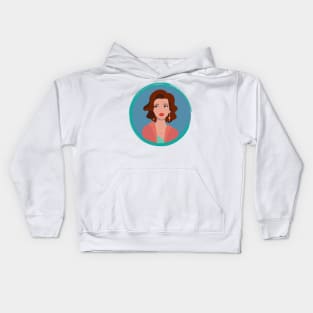 Woman with the long earrings Kids Hoodie